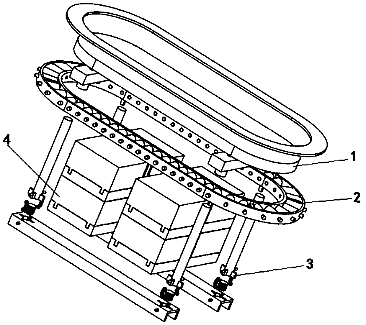 A shock-absorbing and noise-absorbing food delivery device for self-service hot pot