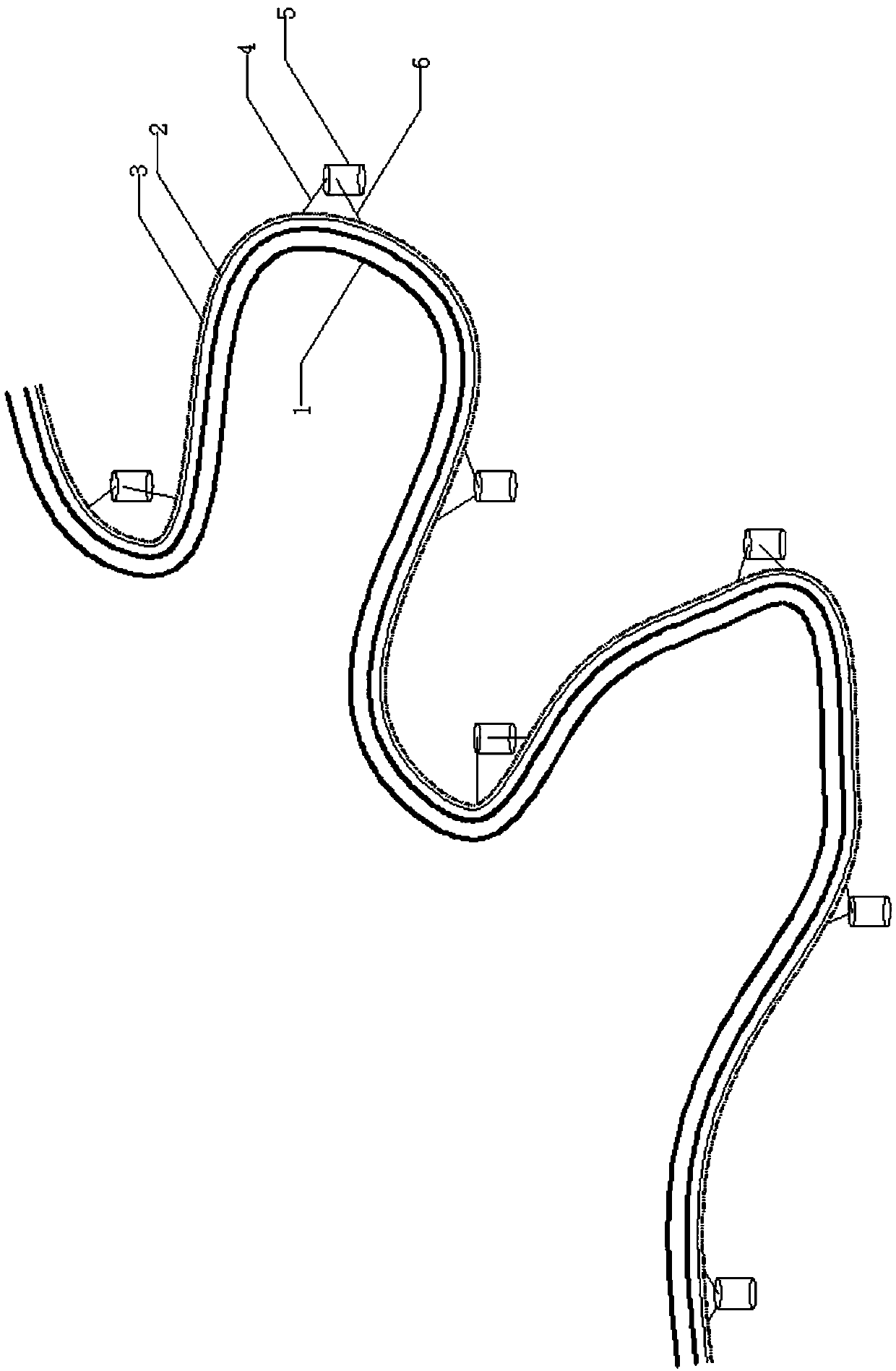 Hilly and mountain area runoff accumulation system with ditches, tubes and kilns and accumulation method