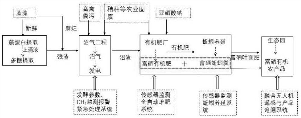 Industrial ecological garden mode for intelligently supervising cyanobacteria resource utilization