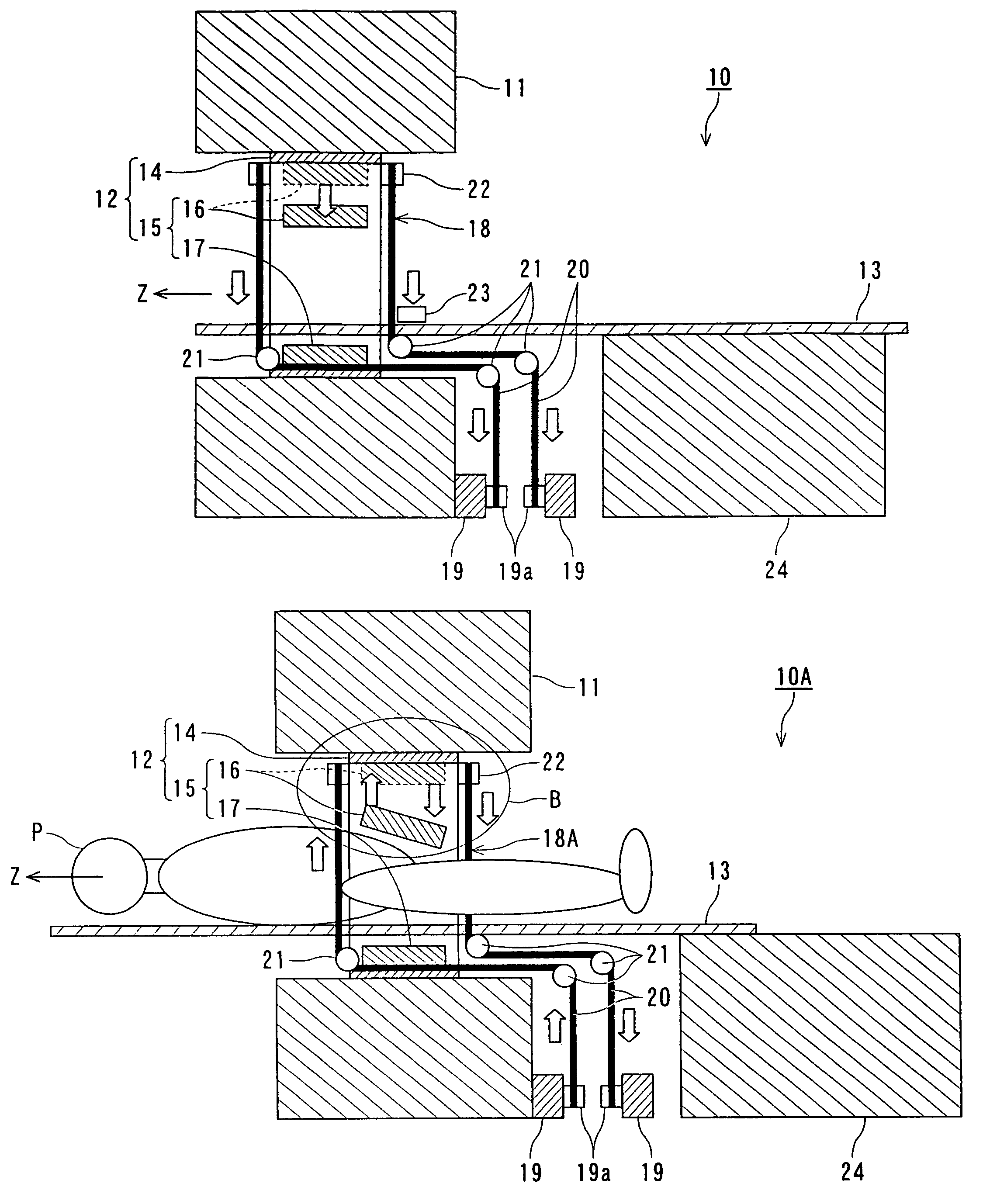 Magnetic resonance imaging apparatus with a movable RF coil having a controllable distance between the movable RF coil and an imaged body surface