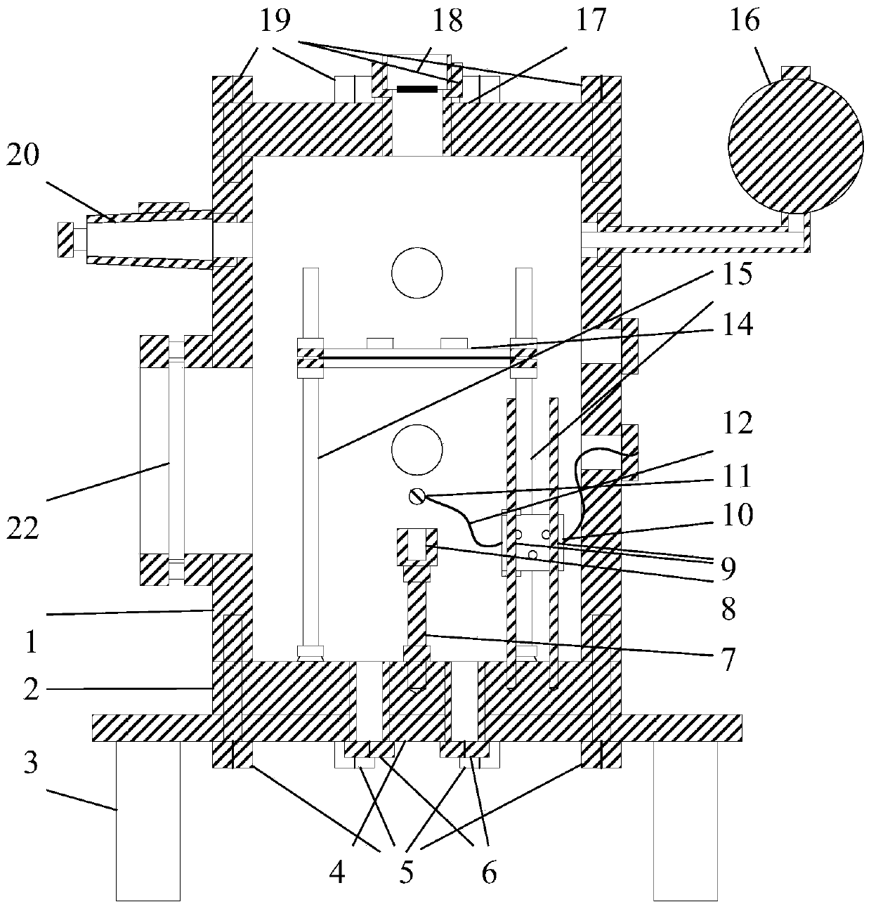 Test device and test method for ignition combustion of energetic material powder and lossless cooling of condensed-phase combustion product