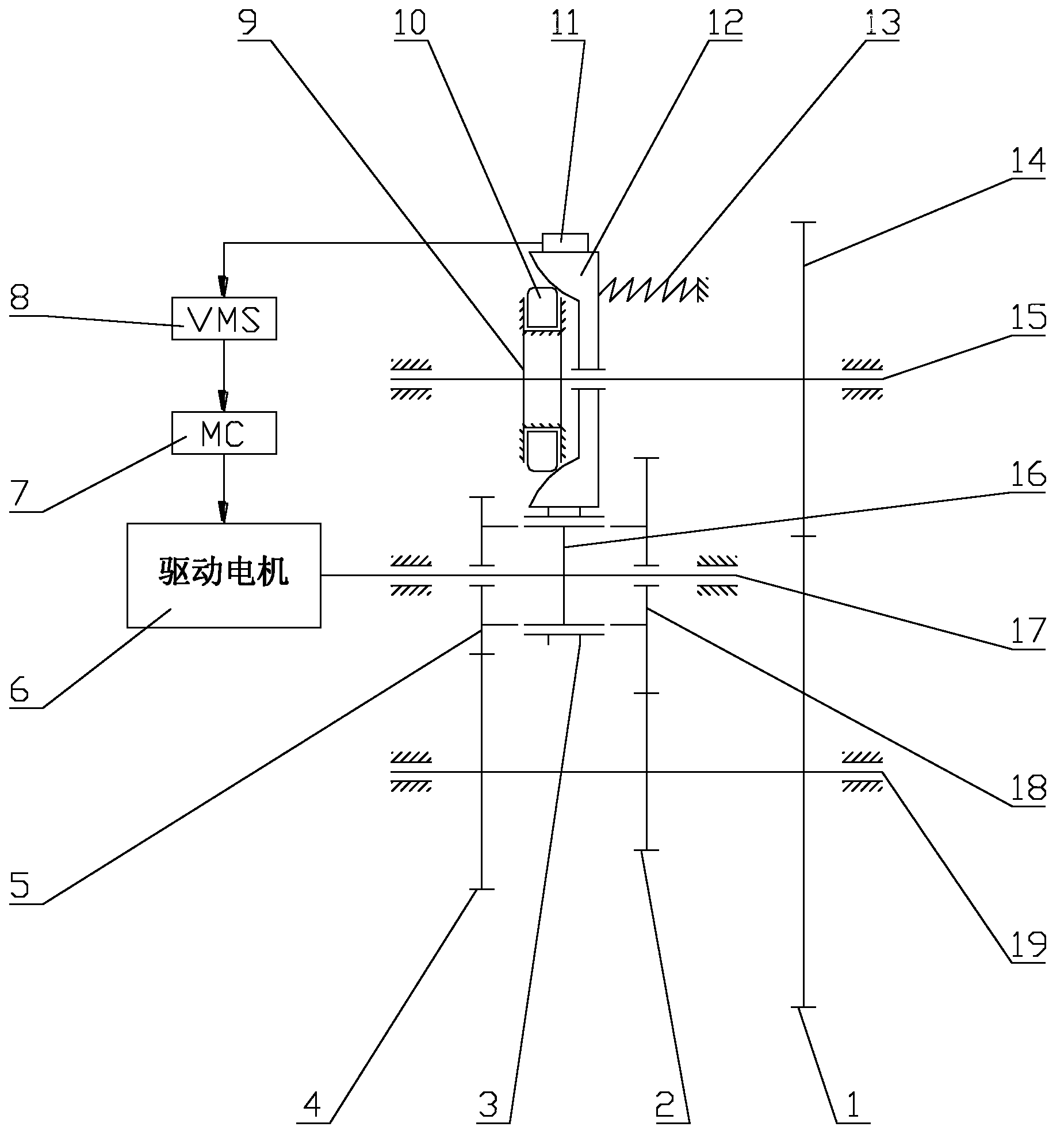 Two-gear mechanical automatic gearbox for electric vehicle