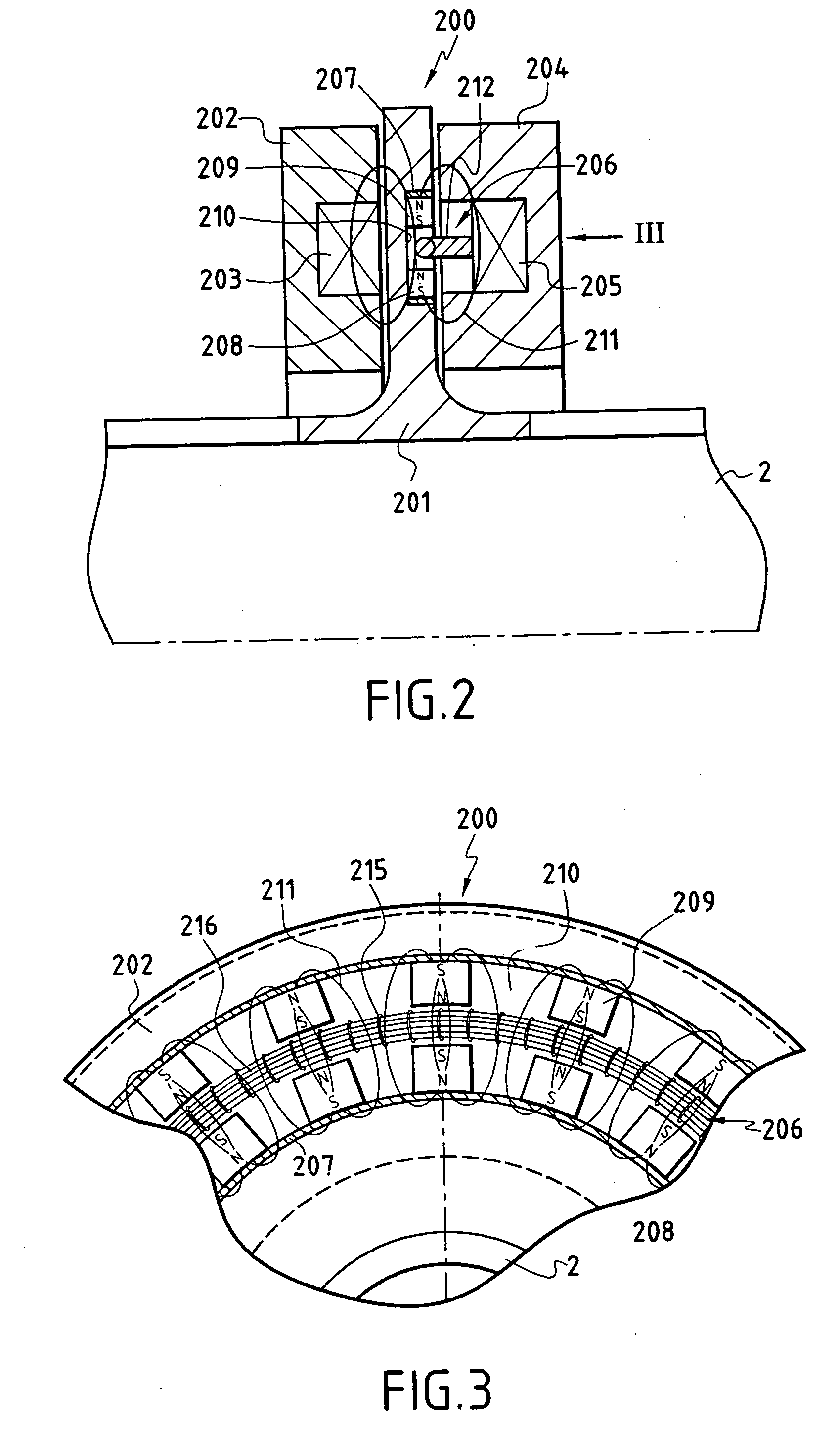 Rotary machine with axial stop incorporating a current generator