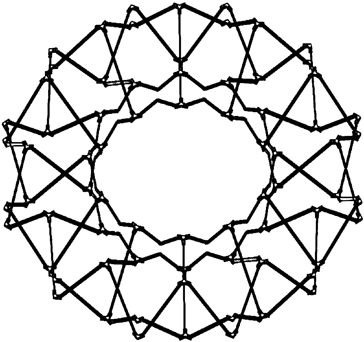 Sun-flower-shaped annular truss deployable antenna mechanism based on shear elements