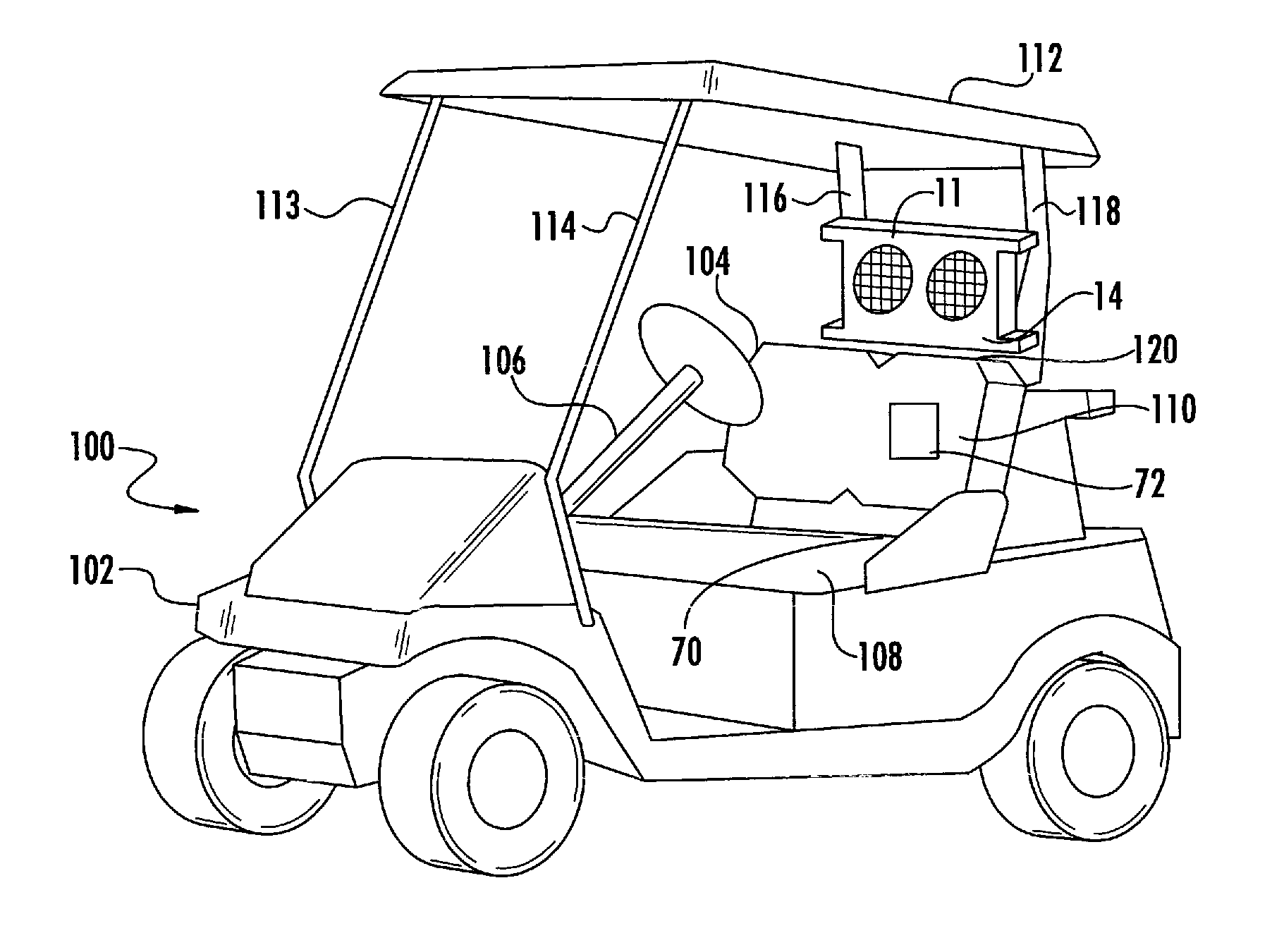 Golf cart accessory fan