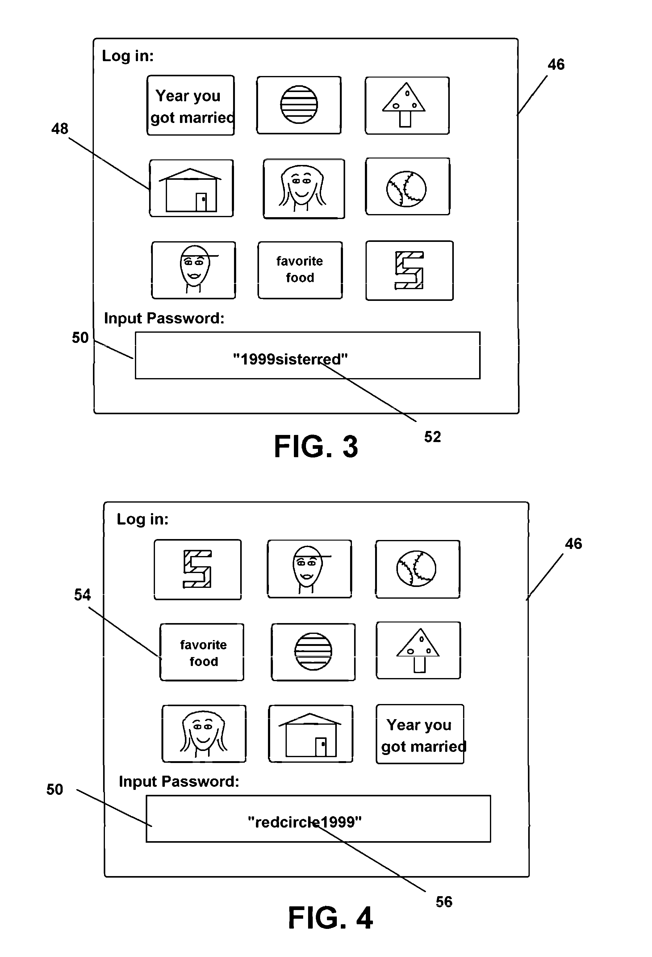 Method for producing dynamic data structures for authentication and/or password identification