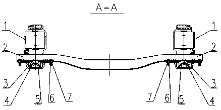 Transverse swing control device for side frame of rail wagon