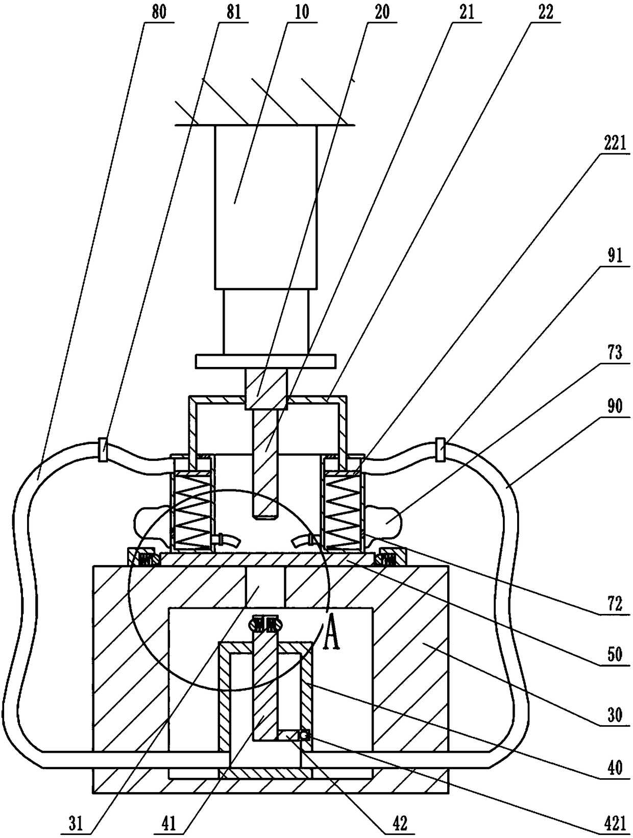 Stamping device with polishing function