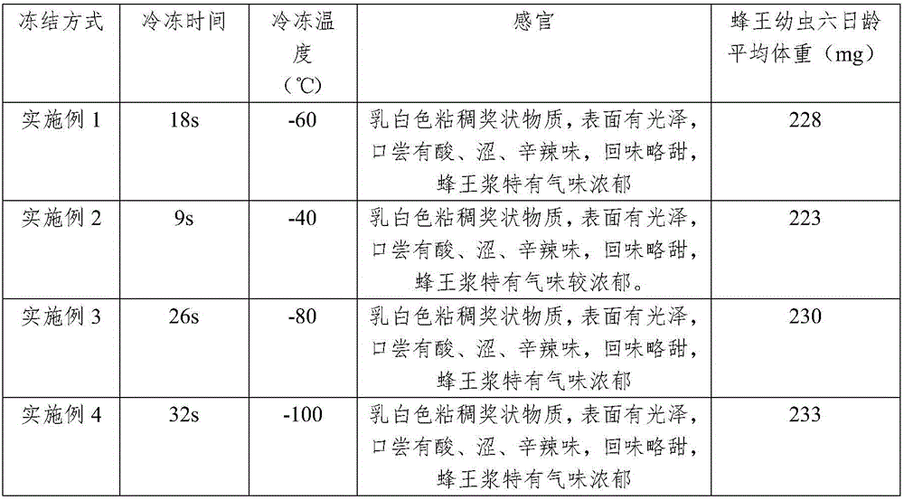 Refrigeration method and whole-process cold chain process for very fresh royal jelly