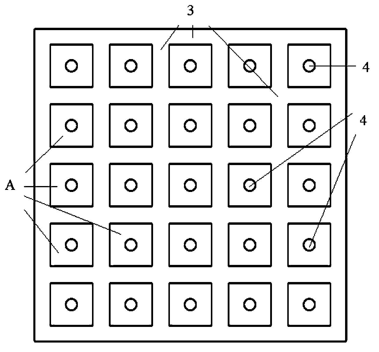 Boundary temperature control array type wavefront control device and manufacturing method thereof