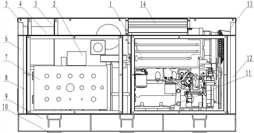 High power density mute diesel engine generator