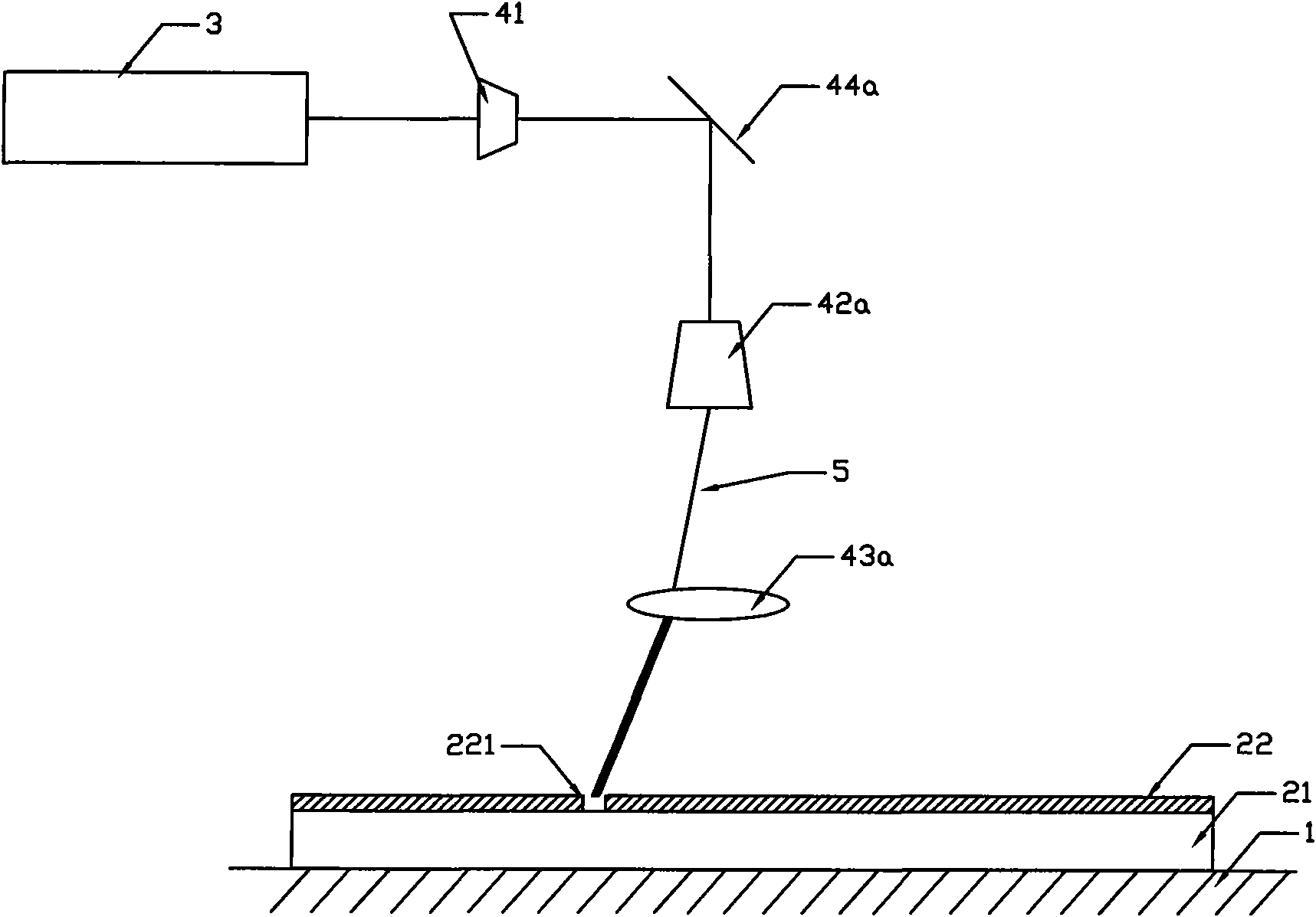 Large size conductive substrate thick circuit write-through device and write-through technology thereof