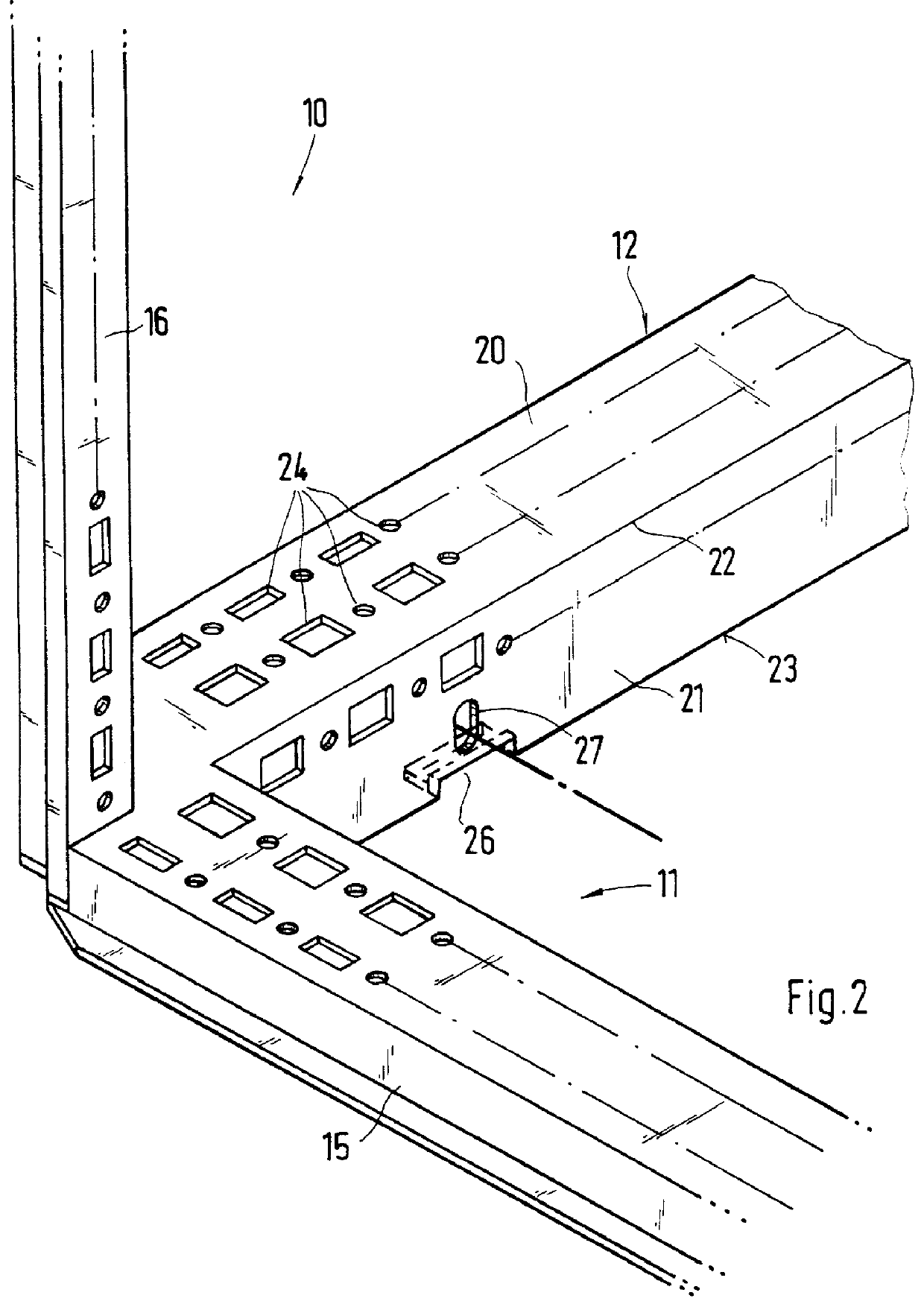 Rack for a switchgear cabinet