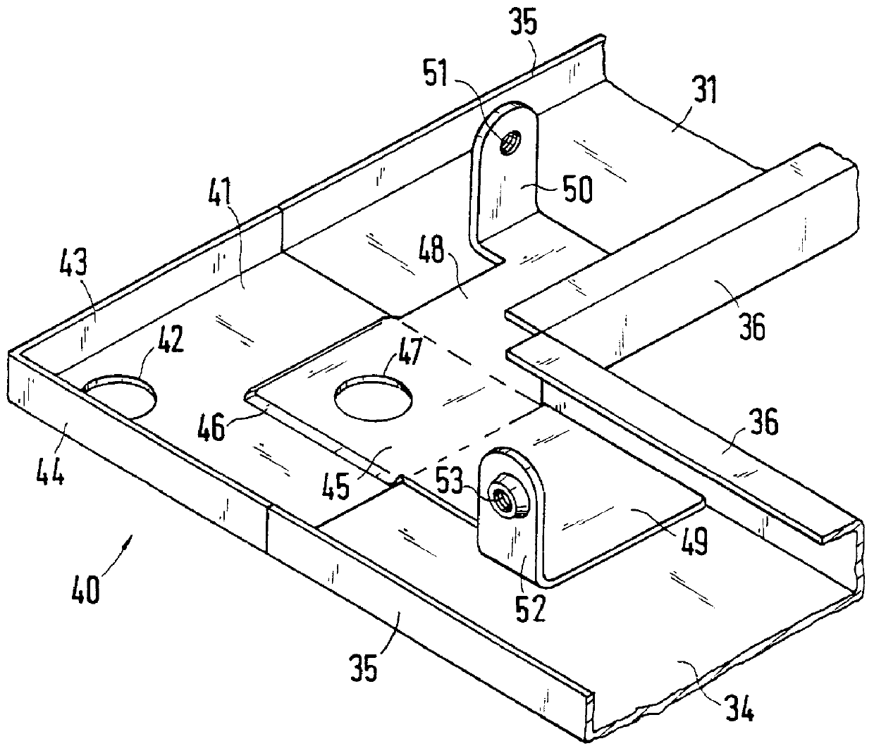 Rack for a switchgear cabinet