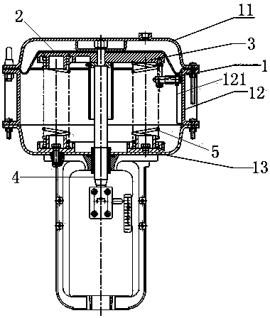 Pneumatic thin film performing mechanism with built-in type anti-rotating device