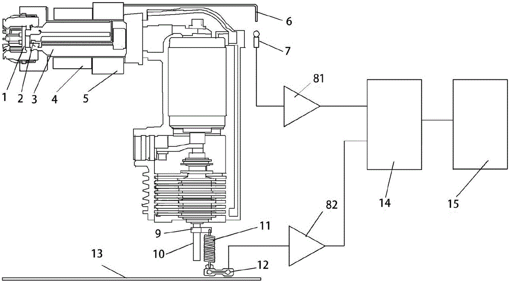 Device and method for online monitoring comprehensive characteristics of high-voltage circuit breaker