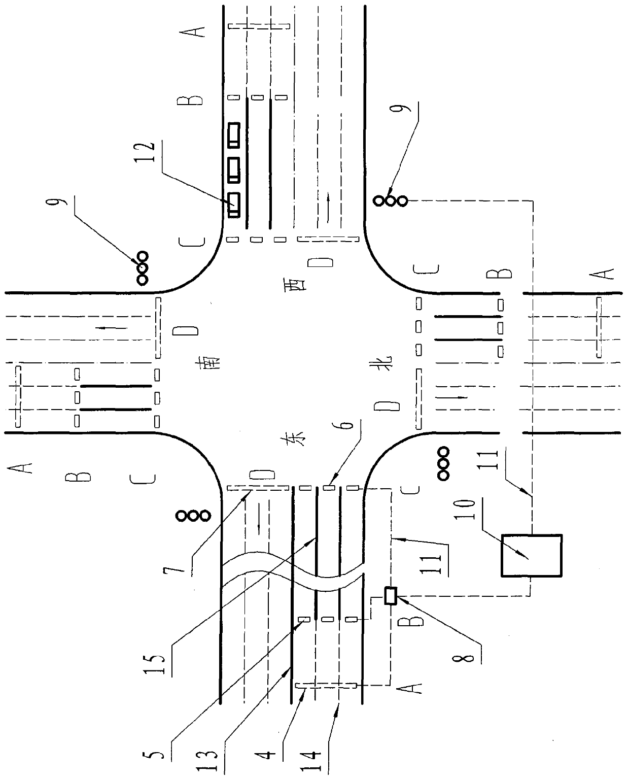 Real-time distribution control method of road traffic signal lamp