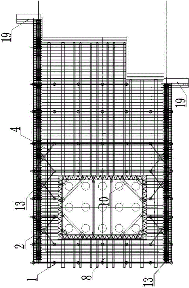 Deep-water construction method of bridge at water pebble soil and argillaceous sandstone areas and auxiliary working platform