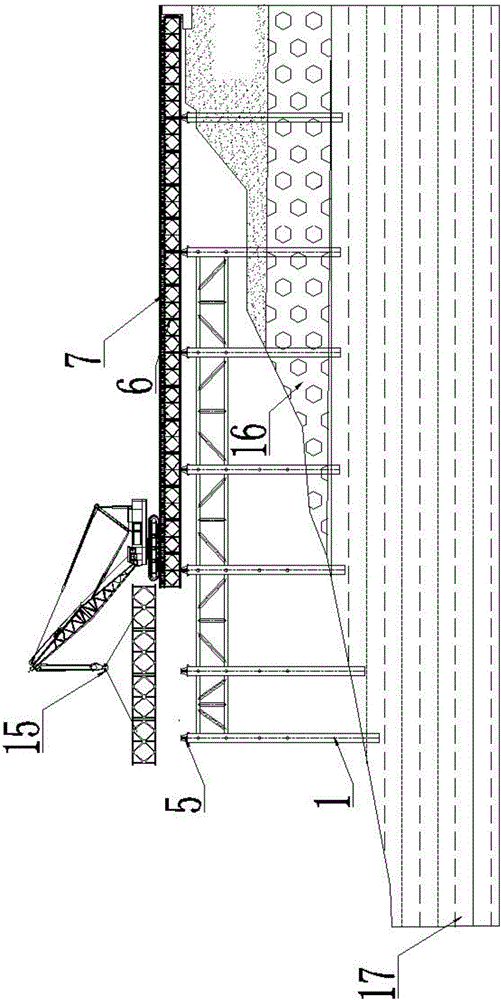 Deep-water construction method of bridge at water pebble soil and argillaceous sandstone areas and auxiliary working platform