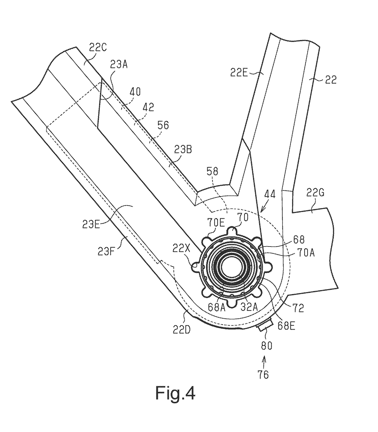 Bicycle component and mounting structure for bicycle component