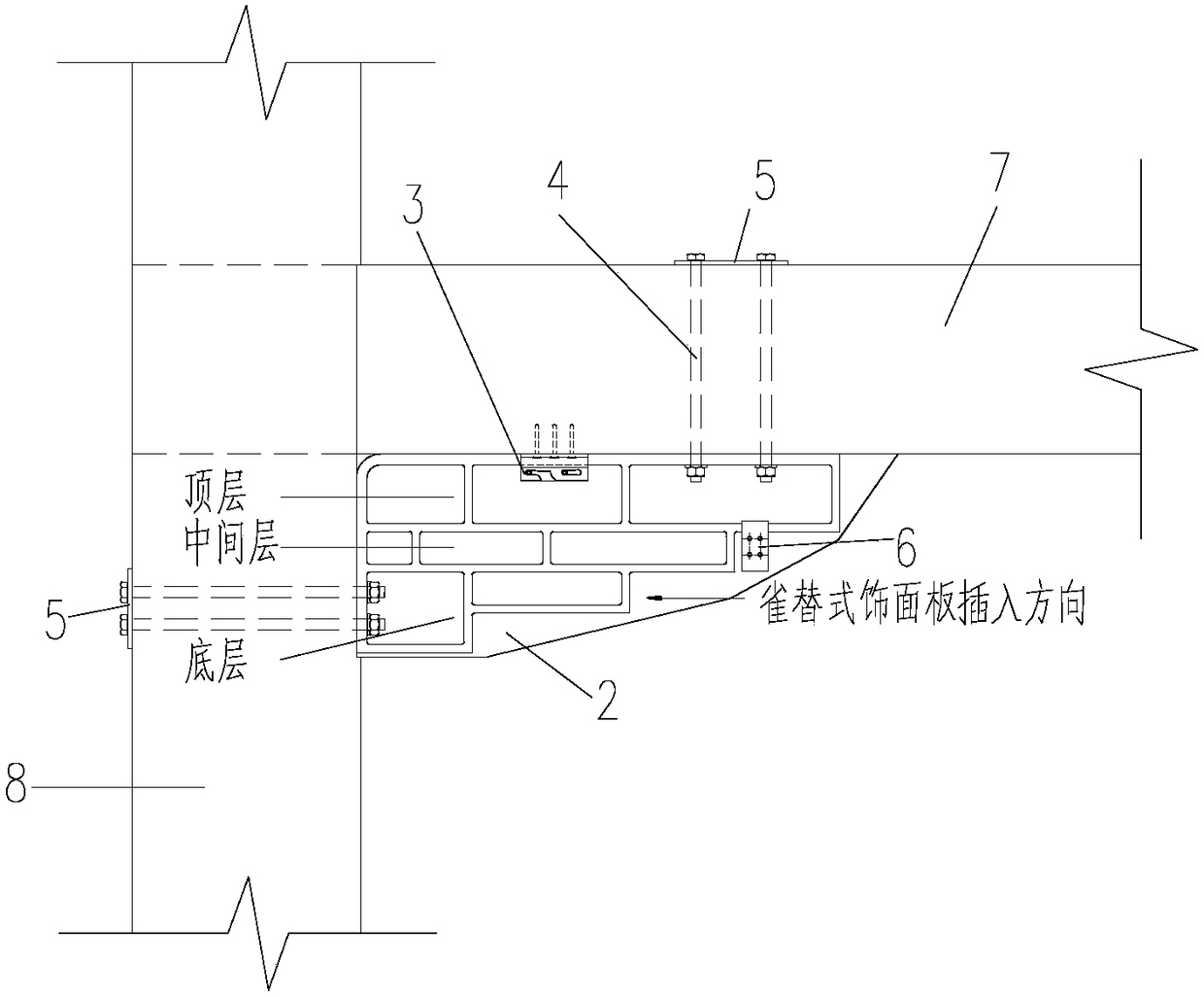 Energy-dissipating sparrow brace internally provided with joint reinforcing and anti-seismic damping device