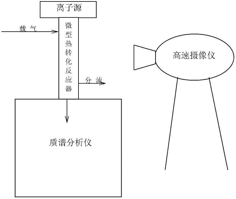 In-situ detection device and detection method for heat conversion reaction process of solid fuel