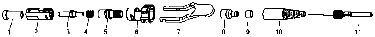 Rotary self-locking SC type optical cable connector and assembly structure thereof