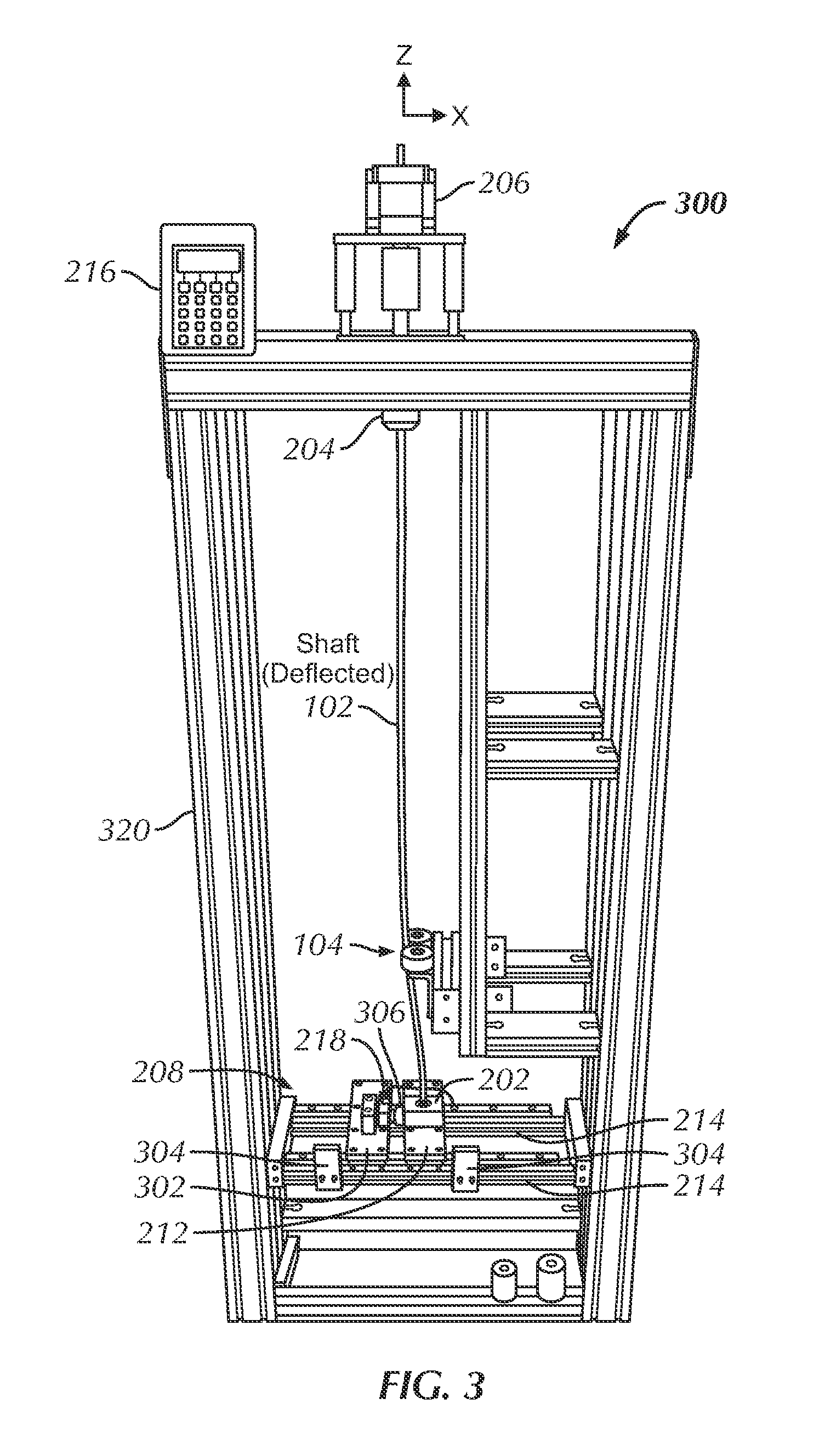 Method and apparatus for testing shafts