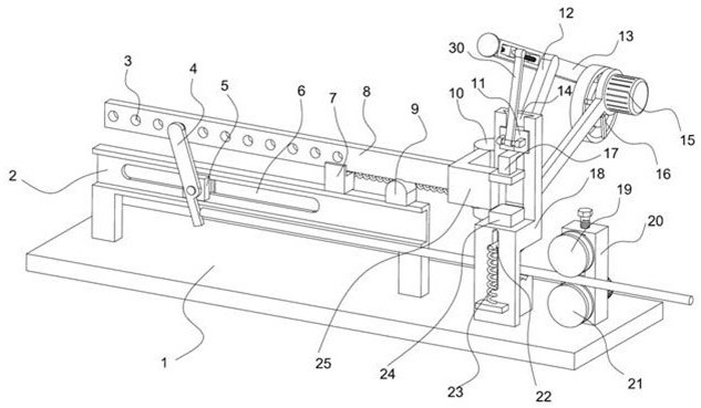 Cutting device and method for machining iron art guardrail accessories