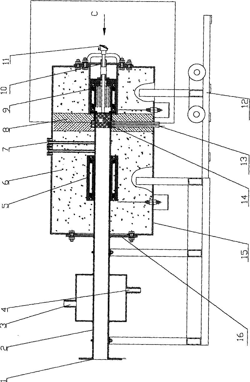 Device for testing sound absorption performance of porous metal material under variable parameter temperature field