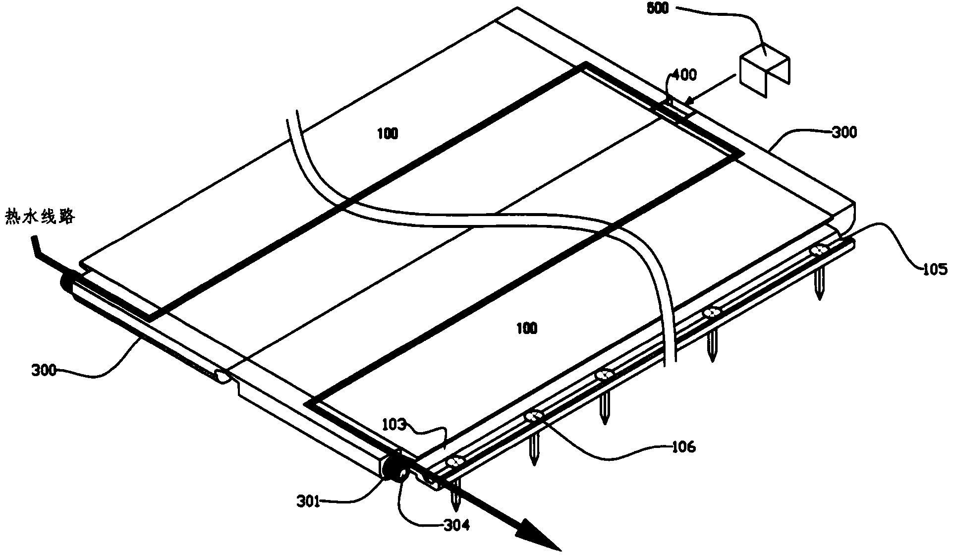 Air pocket-type hot-water flooring panel