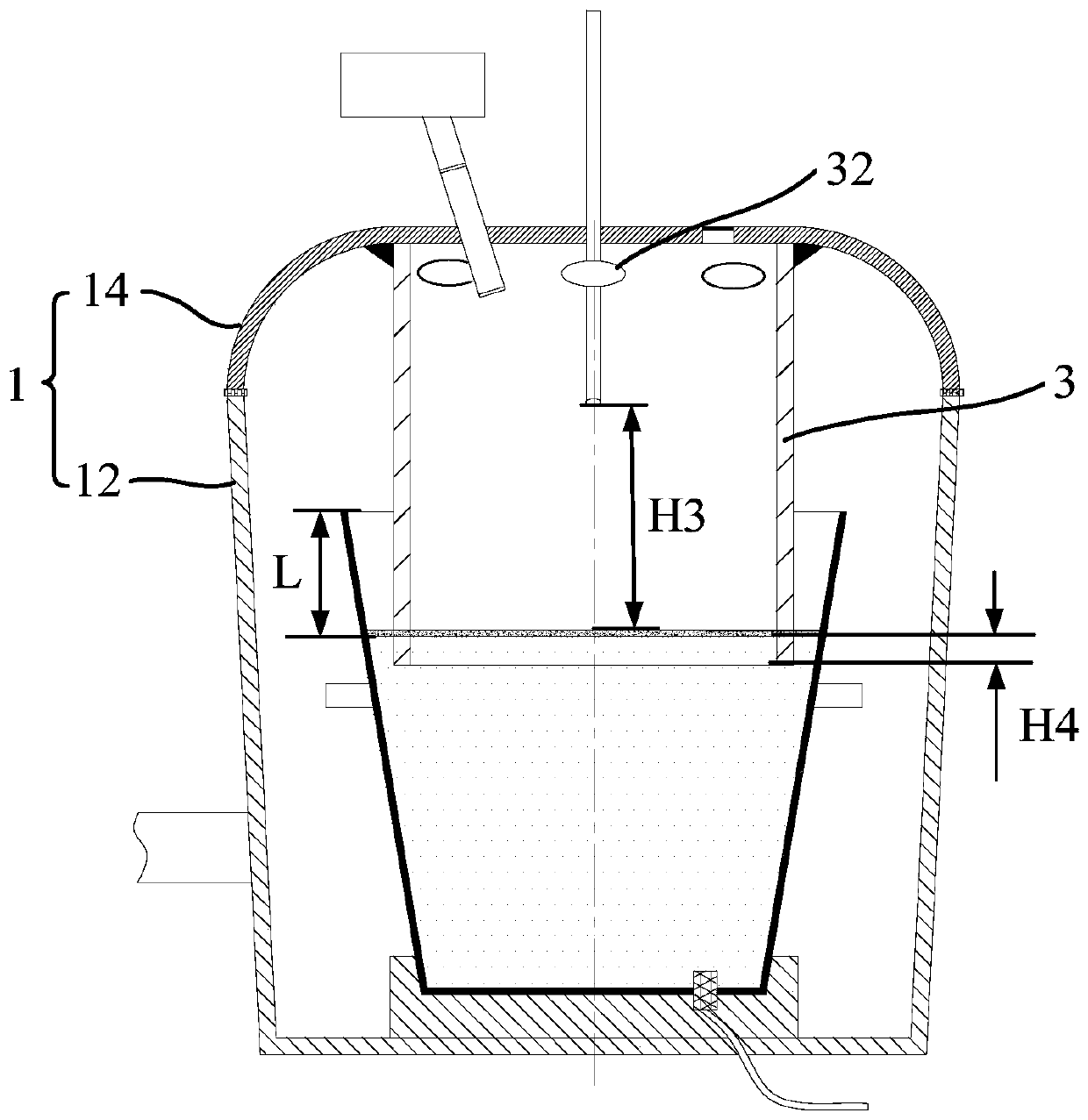 Tank type single-nozzle refining furnace and vacuum refining method