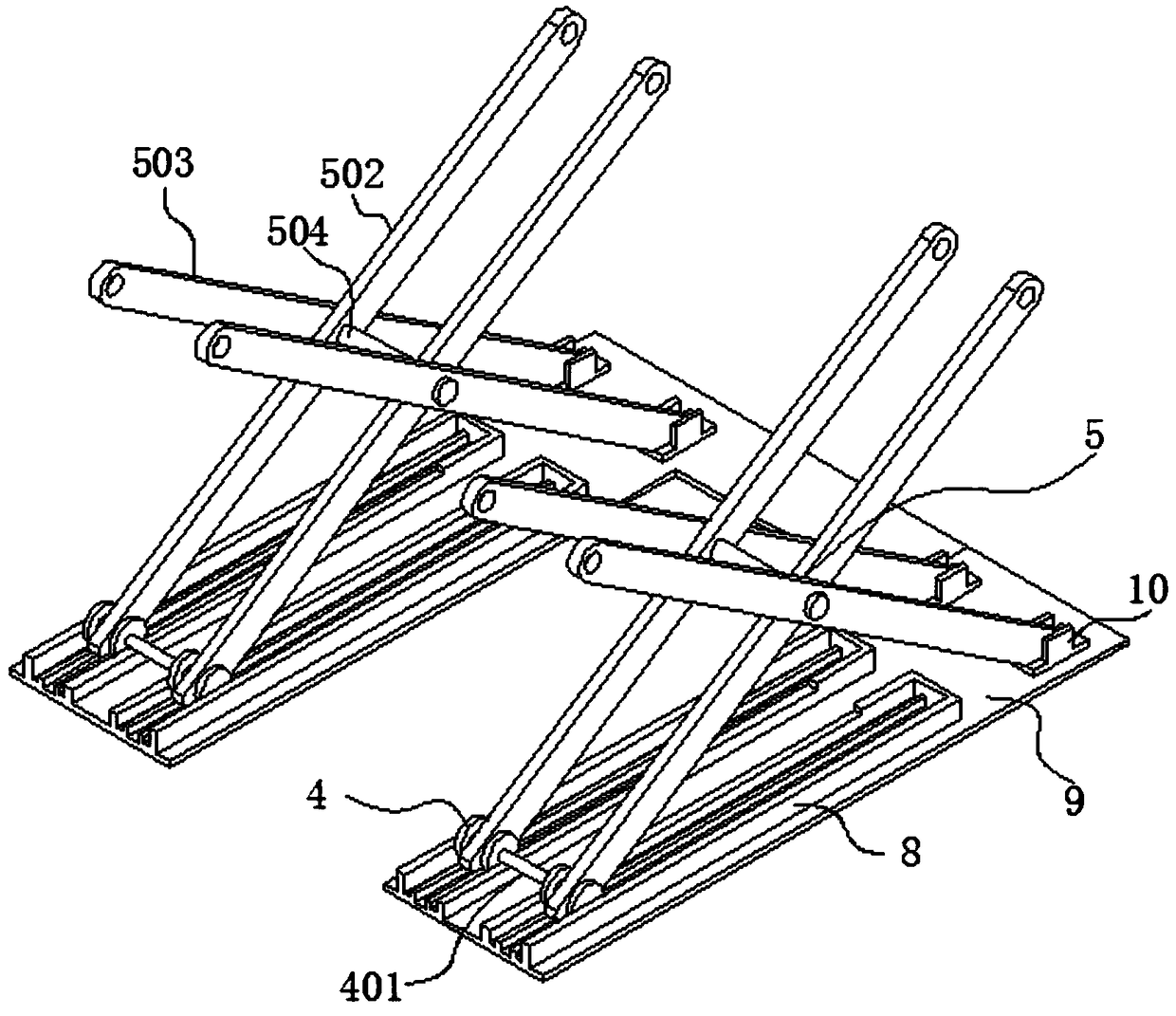 Lifting machine and method of leveling top plate of lifting machine