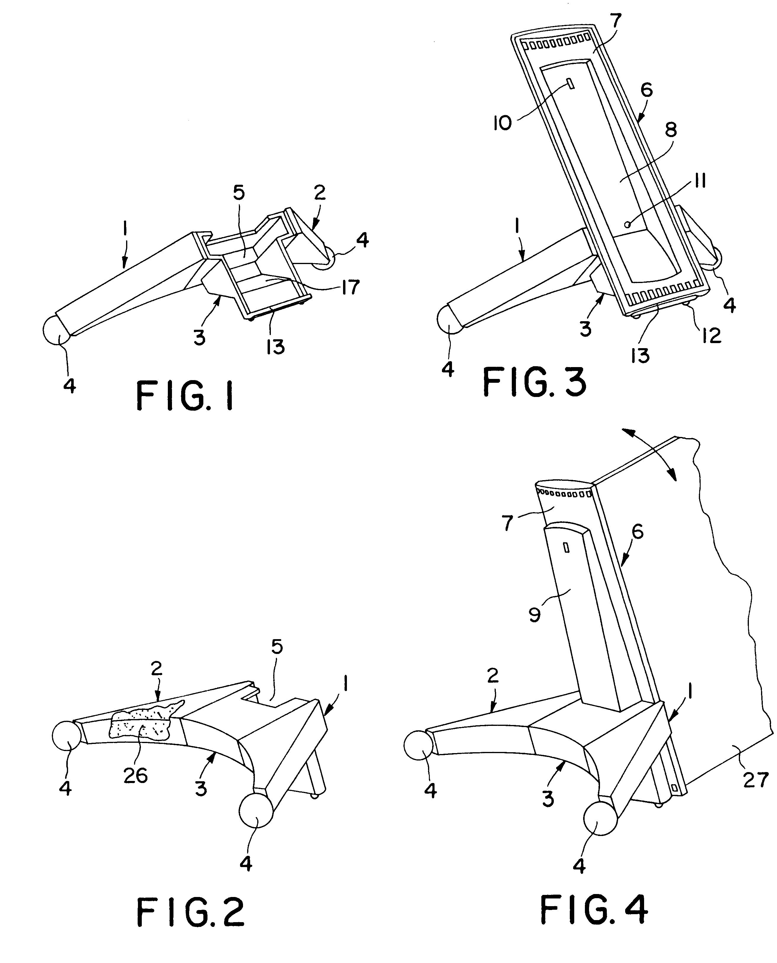 Supporting stand for swivel elements