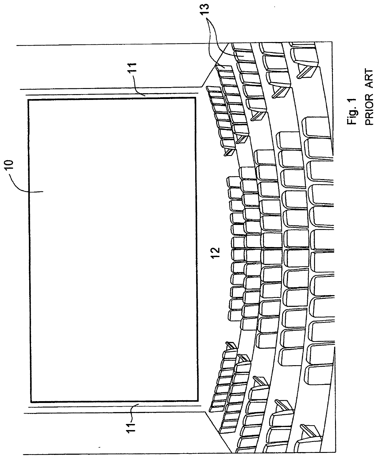 Calibration Step for use in Connection with Method and System for Creating Wide-Screen Picture-Dominance Effect in a Conventional Motion-Picture Theater