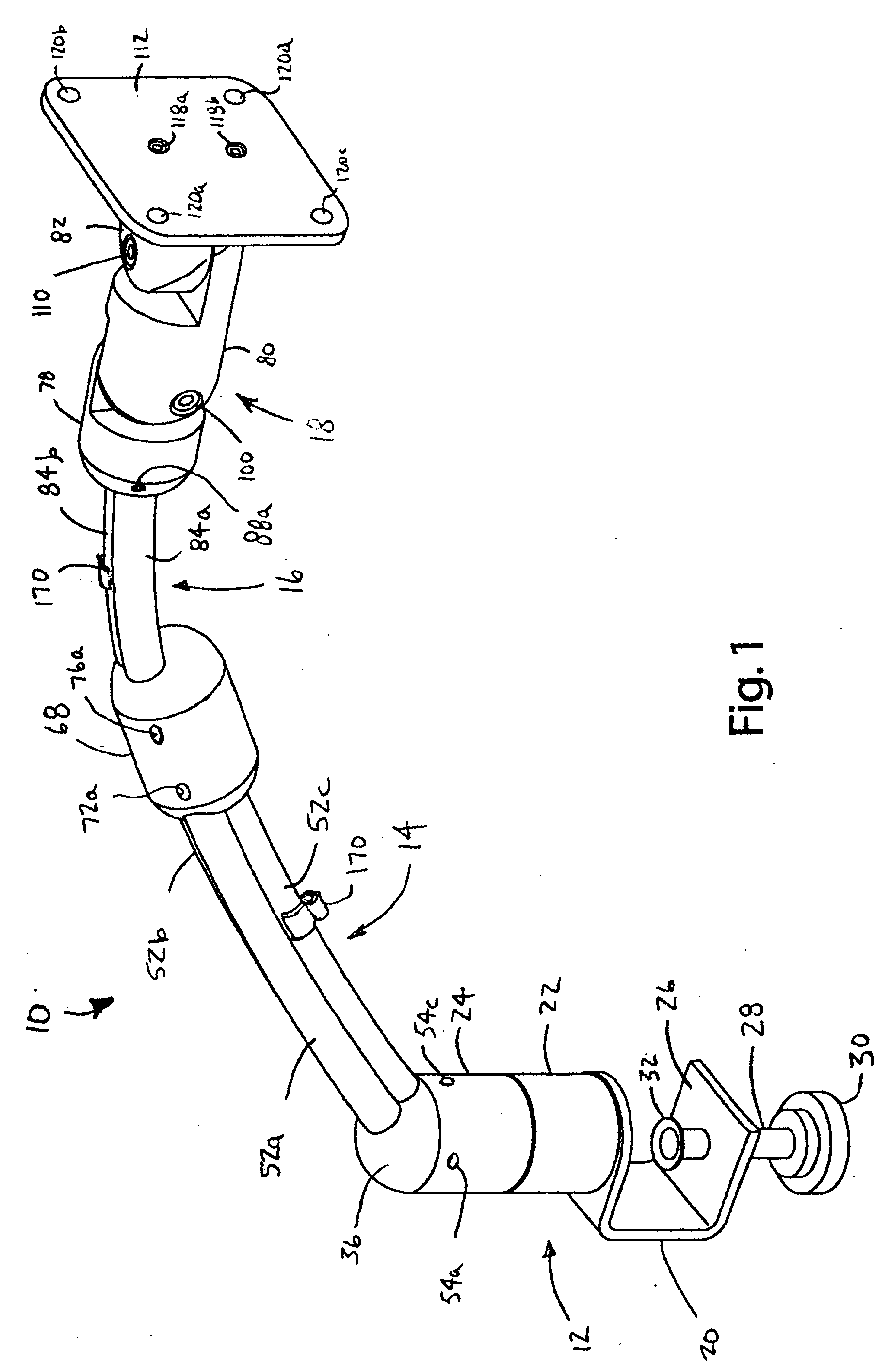 Flat panel monitor support arm