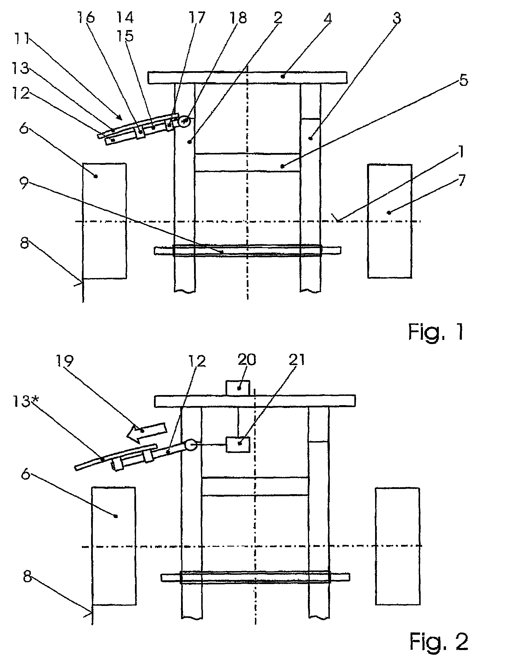 Deflector device for partially overlapping frontal collision of motor vehicles