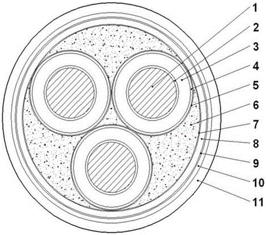 Improved-type medium-voltage fireproof power cable