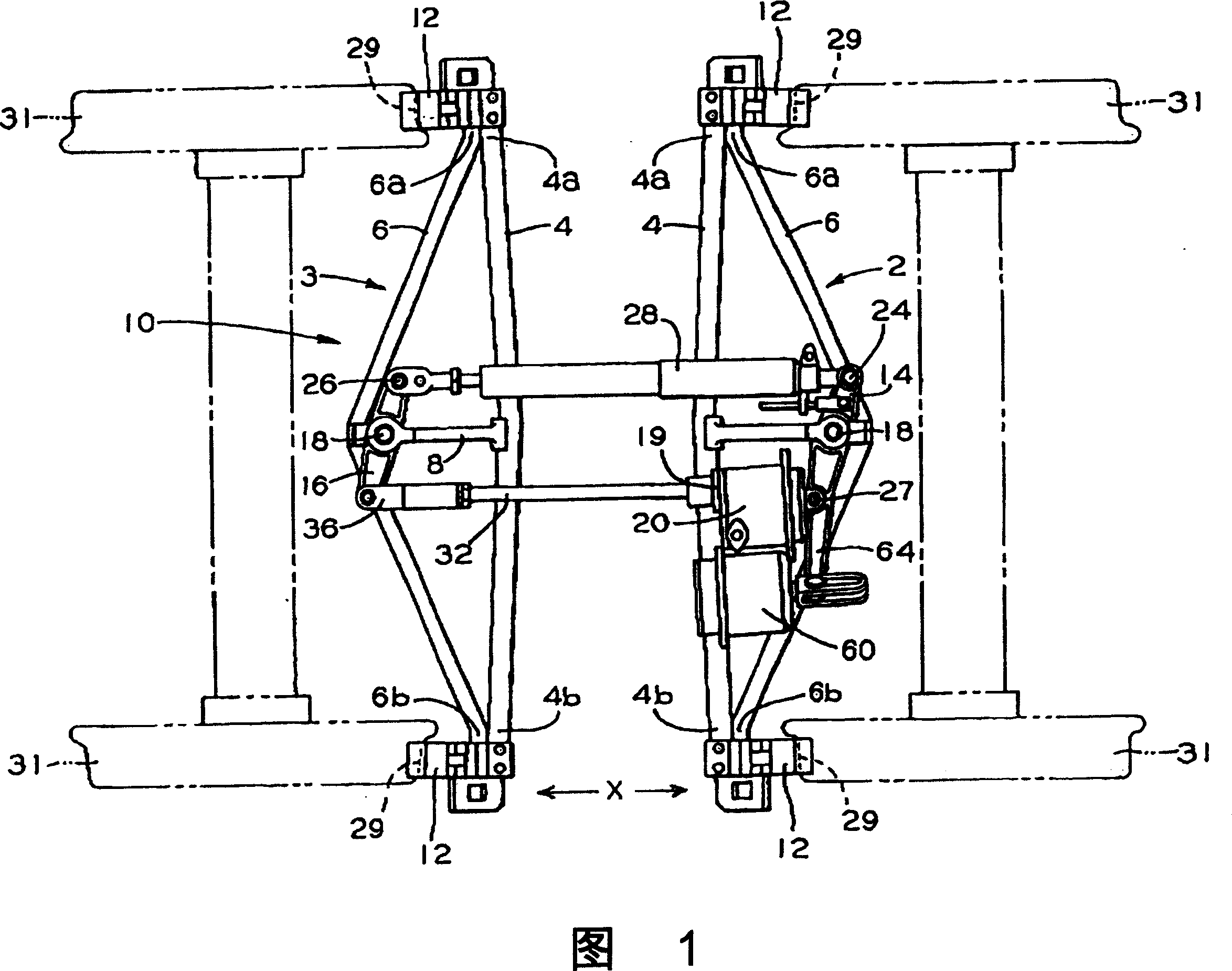 Car stopping brake member of applied spring