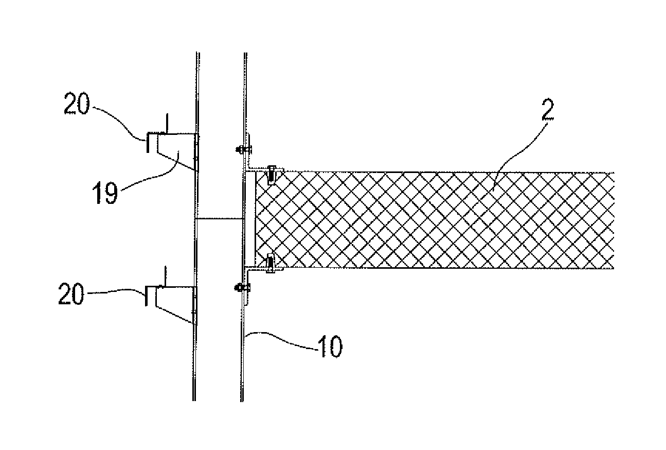 Support framework for building casing, building casing, building structure and method for manufacturing thereof