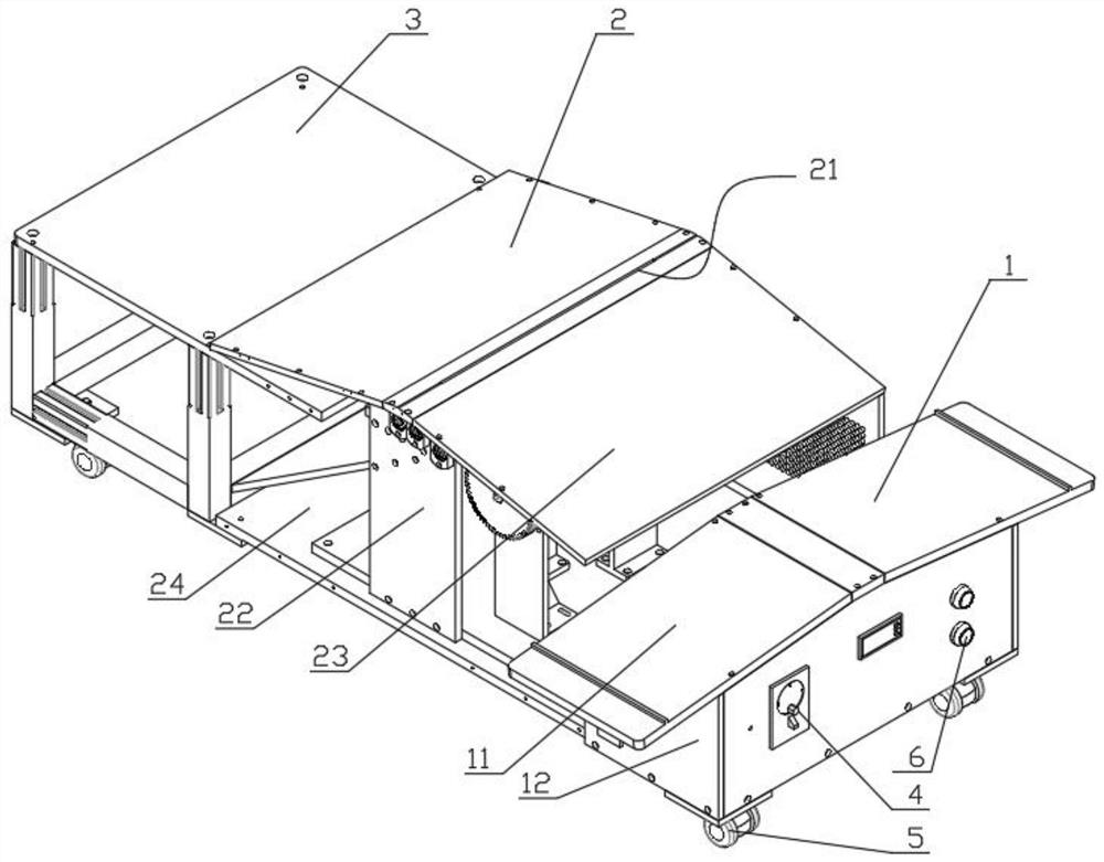 A film tearing device for curved glass cover plate of automobile instrument