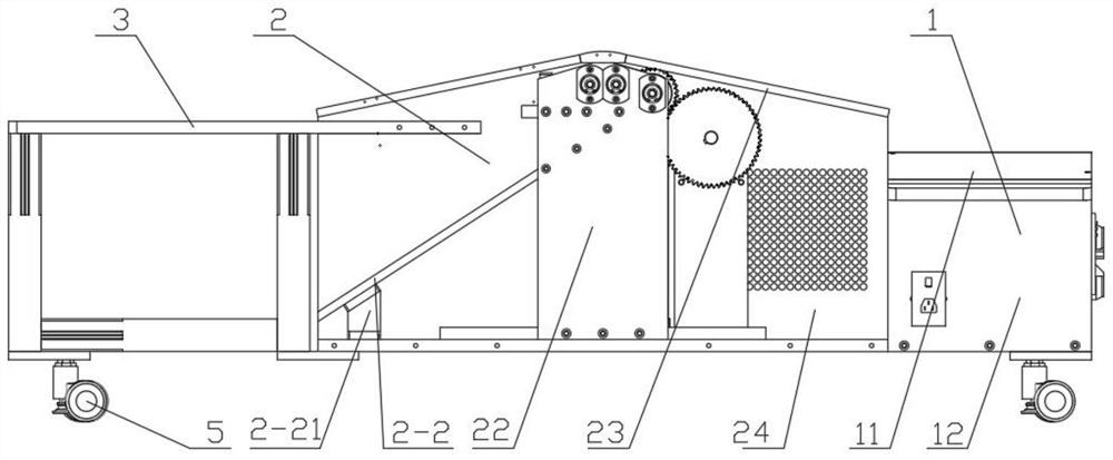 A film tearing device for curved glass cover plate of automobile instrument