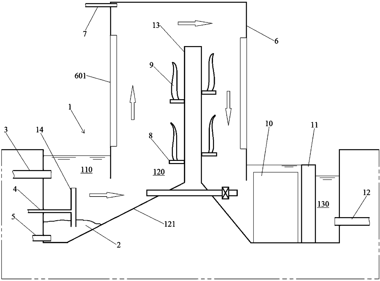 Negative pressure sewage ecological treatment tank