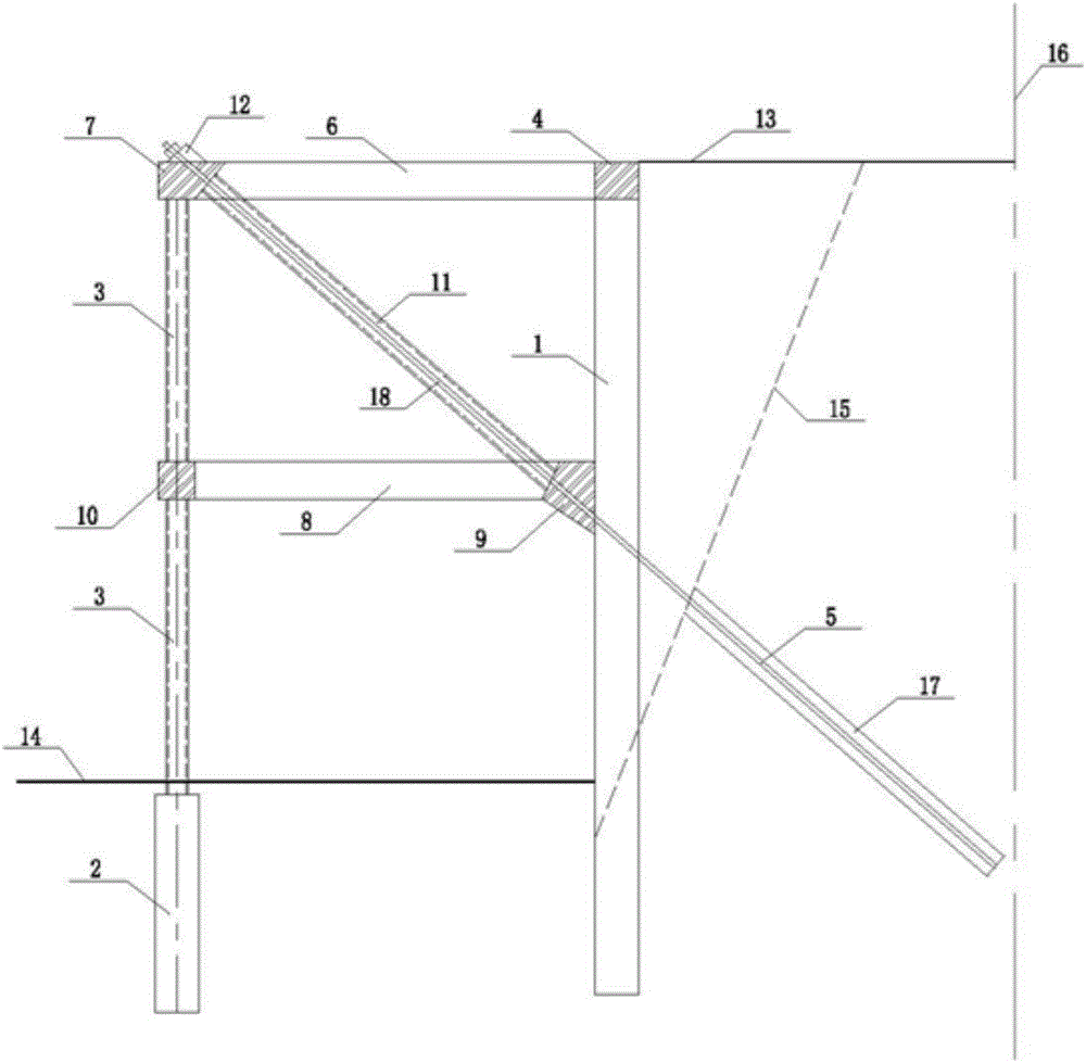 Truss and anchor support structure used for foundation pit support