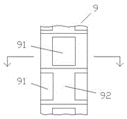 Waste gas treatment device with damping function