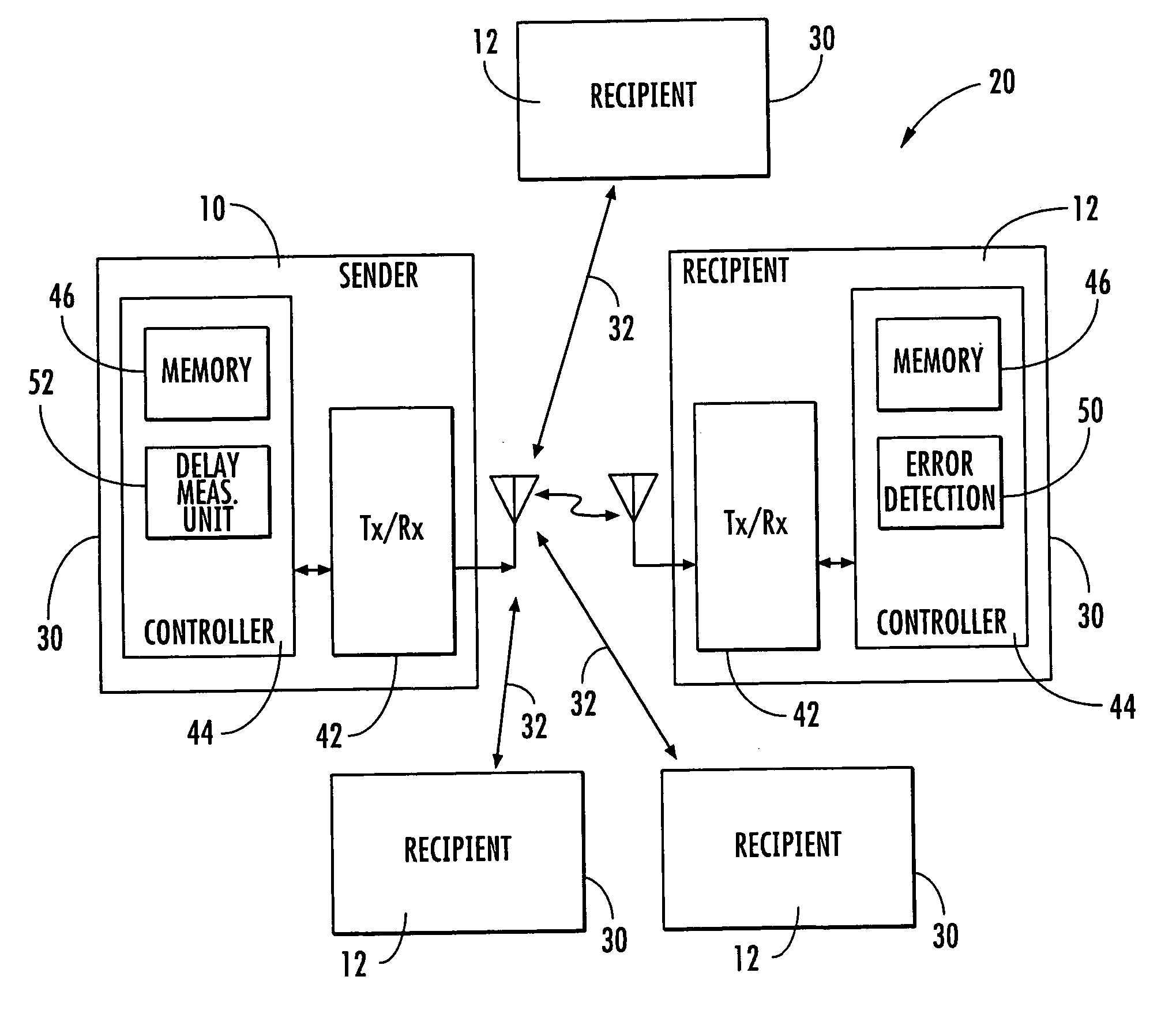 Multicast data communication method and network