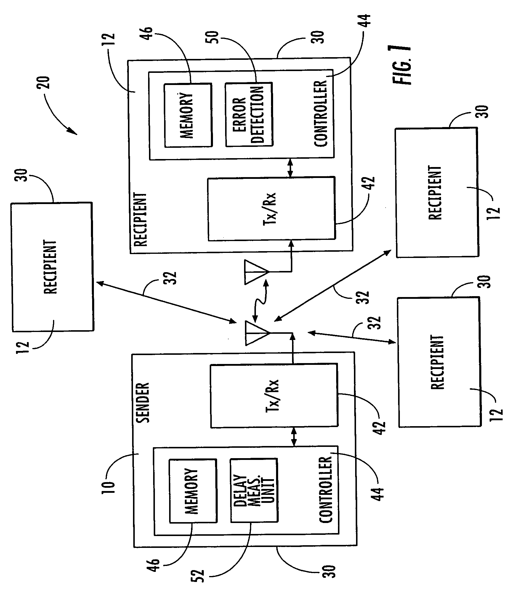 Multicast data communication method and network