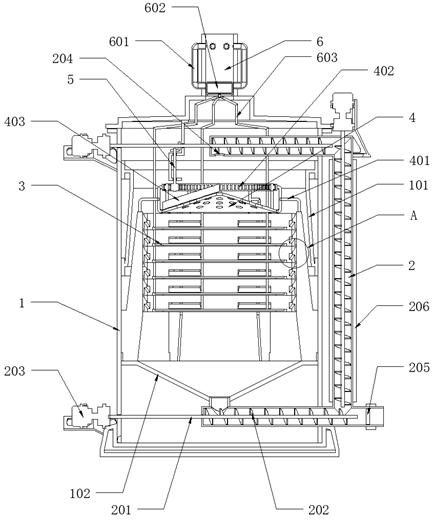 Drying device for powder material for biochemical engineering