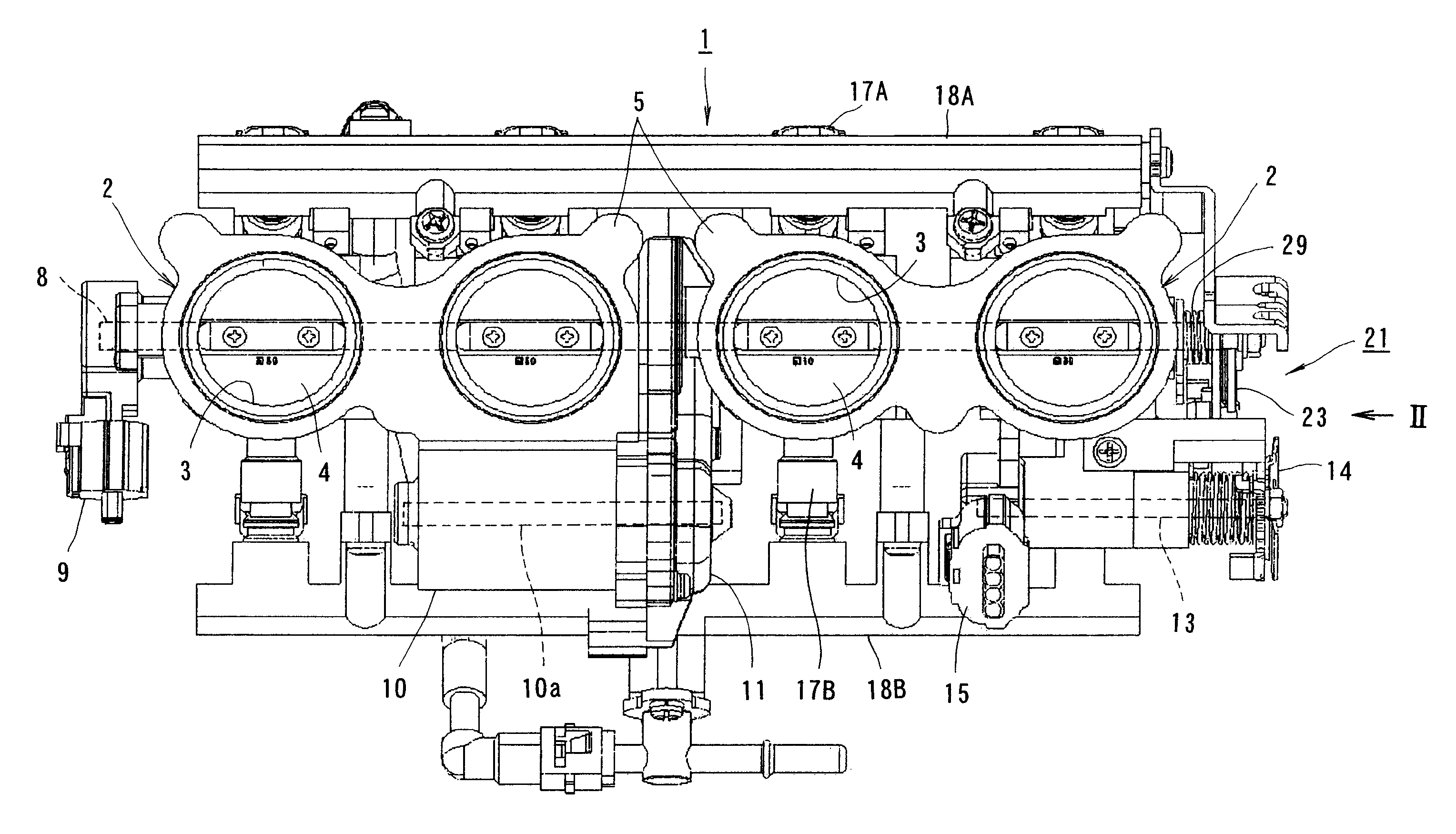 Electronically controlled throttle valve unit