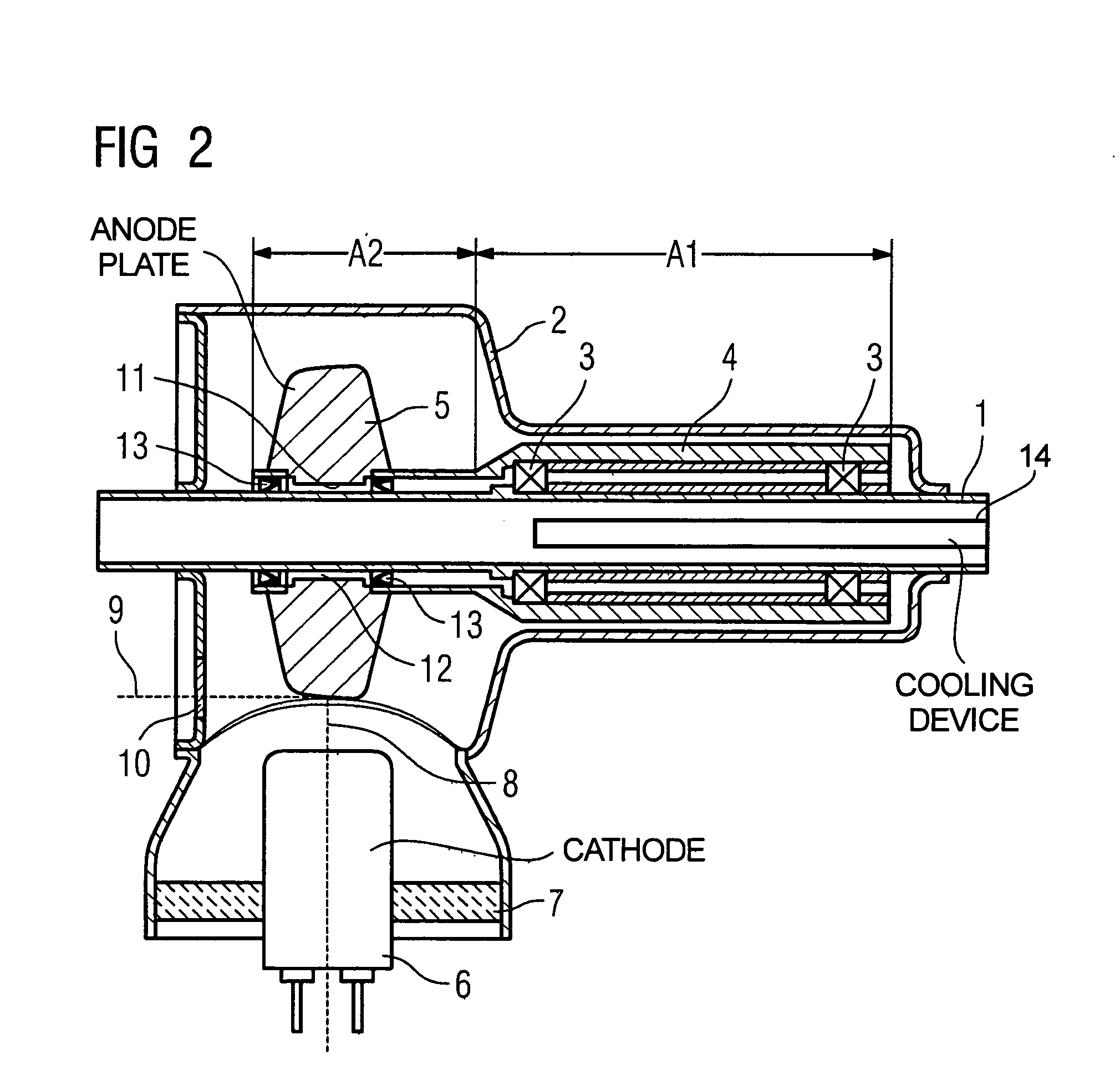 X-ray tube with rotary anode